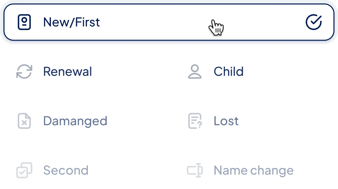 Select your passport service