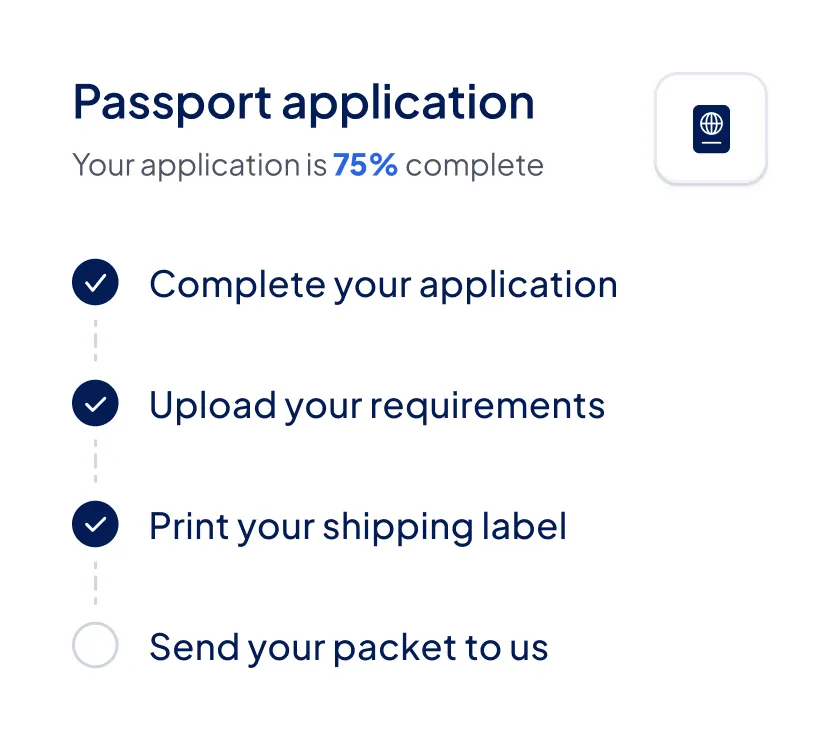 Complete application online in minutes